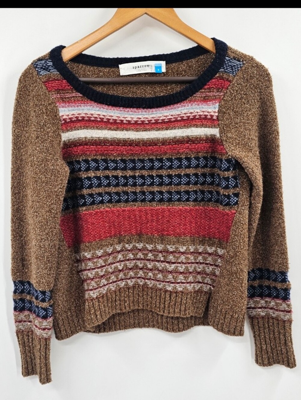 Sparrow For Anthropologie Brown Wool Blend Sweater Size Small